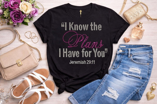 Jeremiah 29:11 Rhinstone T-Shirt (Black Only)
